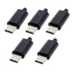 chenyang 5 Pack USB C DIY Connector 3.1 Type C 24Pin Male Plug Port Black 