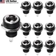 DIYhz 5.5x2.1mm 2 Pins DC Power Jack Female Panel Mounting 2.1-10, Black 