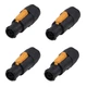 BESCOOS Toronce PowerCon True Waterproof Locking SAC3FX-4Pack, Black 