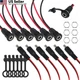 Tugermoola 6 Sets 5.5 x 2.1mm DC Power Jack Threaded 12mm (0.47in), Black 