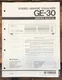 Yamaha GE-30 Graphic Equalizer  Service Manual *Original*