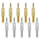 Ezymivs 10PCS 3.5mm Replacement Repair Plug TRS 3 Pole Stereo Male Gold 