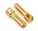 TQ Wire 5mm "Flat Top" Male Bullet Connector (Gold) (2) [TQWC2508]