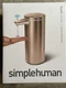 *NIB Simplehuman Rechargable SENSOR pump ROSE GOLD  9fl. oz.
