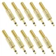 MECCANIXITY 10 Pcs 1/8" TS Audio Male 51 x 9 mm / 2 x 0.35 inch (L*W), Golden 