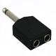6.35mm 1/4 Inch Mono Male to 2 Female Splitter Adapter - 1/4 TS Male to Dual ...