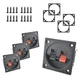 SATUY 4 Pcs Speaker Box Terminal Cup, 2.2&rdquo; 2-Way Square -4pcs, Black 