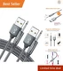 2-Pack Grey USB Charge Cables 3ft - Ideal for Laptops & High-Speed Charging