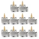 Areyourshop 10Pcs Connector UHF Male PL259 Plug Crimp RG58 RG142 Silver 
