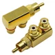 zdyCGTime RCA Splitter Adapter,90 Degree Right Angle Male to 2 GOLD 